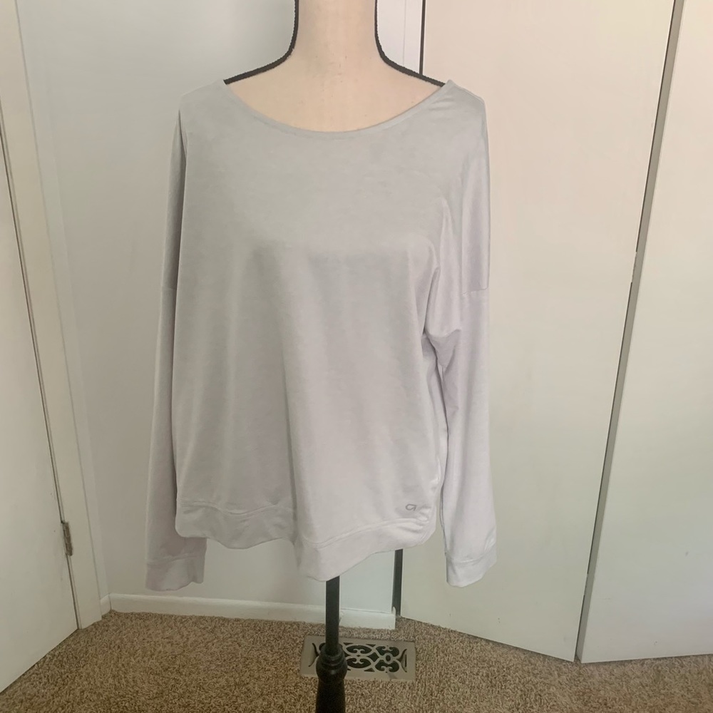 Gap Fit Brushed Tech Jersey Shirt size L in gray